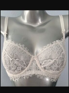 Victoria's Secret Dream Angels Unlined Uplift w/ Sling Coconut White Bra 38DDD